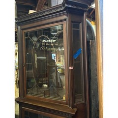 Vintage Built-In Corner Cabinet with Glass Doors – 91H x 47” Wide