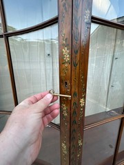 Satinwood Chiffonie adams revival antique hand painted china hutch cabinet hutch