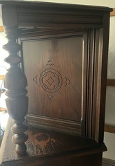 Tomlinson 1930s/40s Jacobean Revival Gothic Carved Romano Oak Court Cupboard