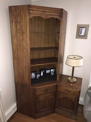 PENNSYLVANIA HOUSE Solid Oak 4 Piece Corner Cabinet & Side Cabinet Set EXC COND!