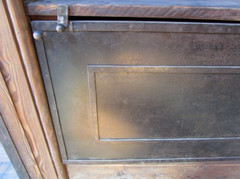 C – Antique Wooden Shelf With Metal Doors. X3283