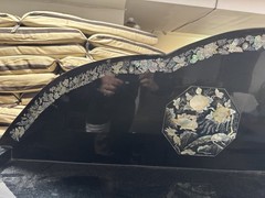 Korean Black Lacquer Mother of Pearl Cabinet Headboard