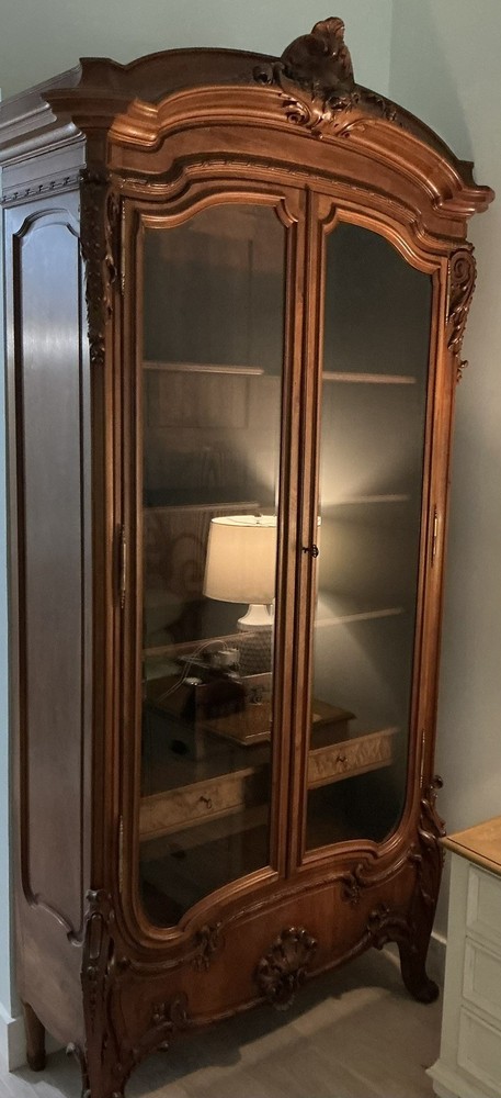 MONUMENTAL Circa 1890 FRENCH LOUIS XVI STYLE CABINET Carved Walnut