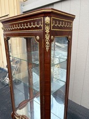 67322 Louis XV Style Curio Display Cabinet with Gilt Ormolu Accents