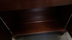 Baker Knapp & Tubbs Antique Brown Wood Drop Leaf Cabinet 2 Raised Panel Doors