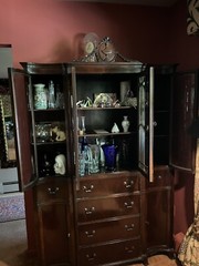 Beautiful 1940’s Antique Mahogany China Cabinet with secretary Desk