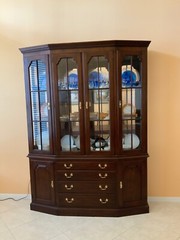 HENKEL HARRIS Cherry China Cabinet with Lights Inside