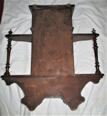 ANTIQUE USA VICTORIAN WOOD FURNITURE CABINET CAST IRON KEY LOCK HOME WALL SHELF