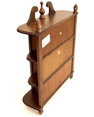 Vintage Wooden Wall Curio Cabinet Display Shelf Plexiglass Door Brown MDF 17”H