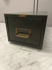 Vintage Steel Metal Library Card Catalog File Index Office Cabinet