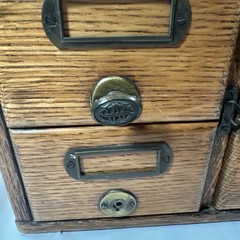 4 Drawer Library Card Catalog File Cabinet Solid Oak Old Antique Great Finish