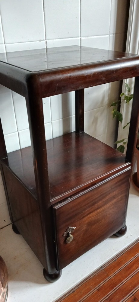 Vintage Art Deco Chinese Design Mahogany Shelf Cupboard Bedside Cabinet – 1930s