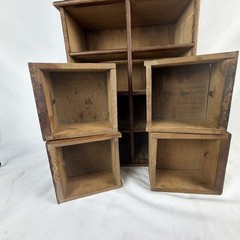 Antique Early Country Primitive Wood 8 Drawer Spice Drawer Cabinet 16” High