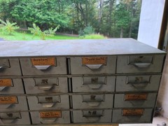 Vintage File Cabinet Ledger Catalog Industrial Drawer Storage Gray 24 Drawers