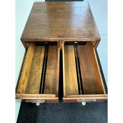 Antique Weis Oak 2 Drawer Card Catalog Desktop File Cabinet Library Storage Box