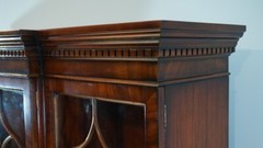 Stunning English Cardiff Breakfront China Cabinet in Mahogany with LED lights