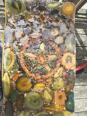Upcycled Seller Refurb. Alchemy Cabinet , Gemstones, Egyptian Symbols, Mona Lisa