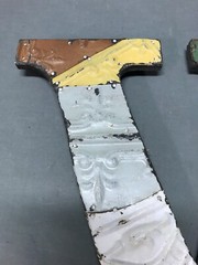 Decorative Salvage Tin Ceiling 12″ Patchwork Metal VTG Letter V Old 277-25B