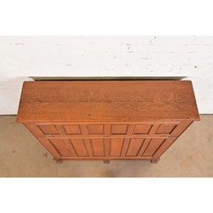 Antique Mission Oak Arts & Crafts Standing Map Case, Circa 1900