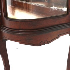 Antique RJ Horner Diminutive Oak Vitrine with Foliate Elements C1910