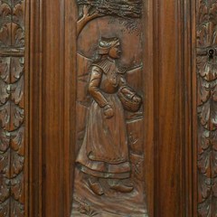 Antique Carved Breton Buffet Cabinet, French, Sideboard, Oak, Circa 1880
