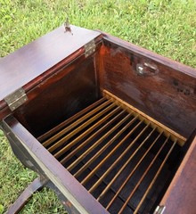 Antique Mahogany Wood Music Cabinet Record Cabinet Side Table