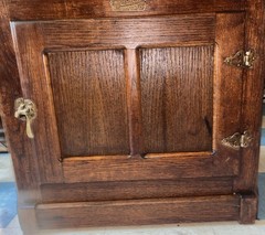 Vintage White Clad Oak Cabinet Restored Farmhouse Accent Storage Cabinet
