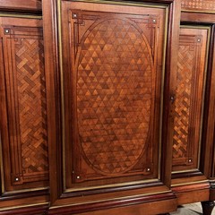 Exceptional French Antique Bar Cabinet Server Sideboard Walnut & Birdseye Maple