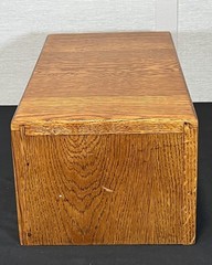 Vintage Wood 15x8x6.5” Recipe Box Card Catalog 1 Drawer Oak Library File Cabinet