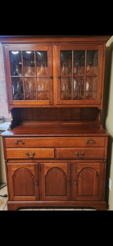 1971 Solid Cherry China Cabinet w/ Lenox Mount Vernon Provenance – Excellent…