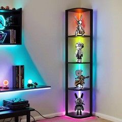 5 Tiers LED Corner Shelf ,65″ Stand Floor Lamps for 11.81 x 15.55 x 65 inches