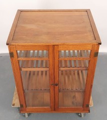 Antique Golden Oak Pie Pastry Display Cabinet