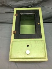 VTG Old Wood Surface Mount Cabinet Shabby Green Country Cottage Chic 732-25B