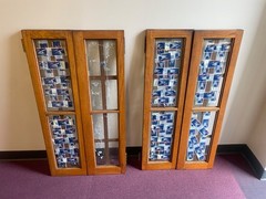 Vintage Oak Craftsman Cabinet Doors 8 Light Two Pairs