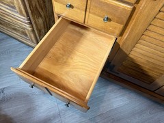 Ethan Allen Solid Maple Wood Heirloom Collection Dry Sink w/ Copper Basin Insert