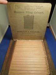 Antique Rare Service File Cabinet Drawer W/ Note Board Last Entry Made in 1898