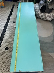 Vintage Wood Free standing Cabinet Turquoise End Cap 50’s Right Side 70in