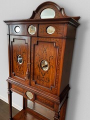 English 19th Century Edwardian Style Painted Satinwood & glass Cabinet