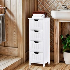 Waterproof Bathroom Cabinets White Bathroom Storage Shelf Organizer 4 Drawers