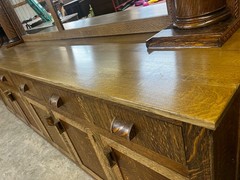Quarter Sawn Oak Antique Back Bar