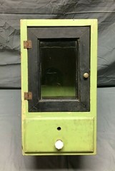VTG Old Wood Surface Mount Cabinet Shabby Green Country Cottage Chic 732-25B