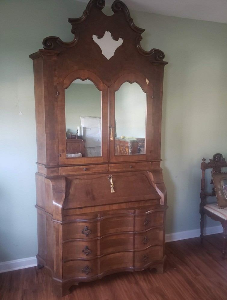 Italian Venetian Trumeau Desk Bureau Cabinet Secretaire 20th Century
