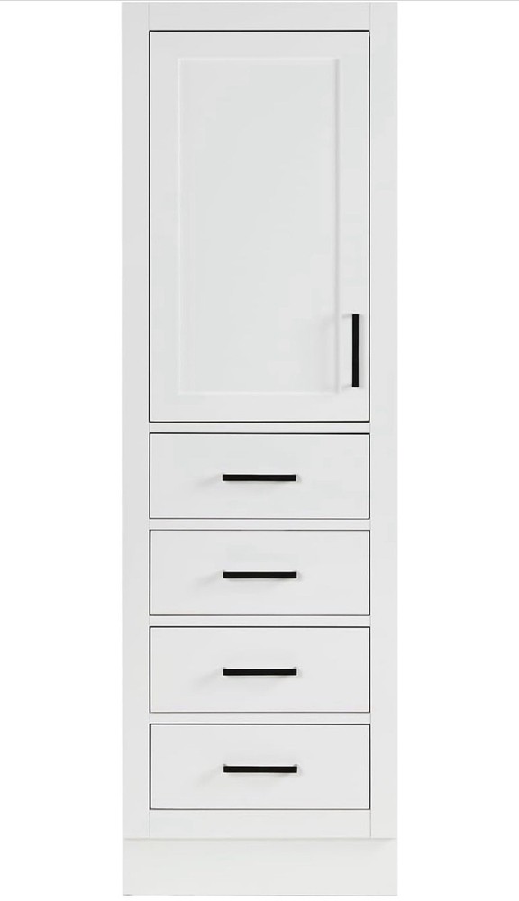 New ARIEL Hepburn Linen Bathroom Storage Cabinet – White