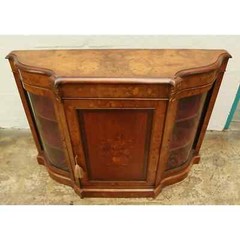 Antique Walnut English Credenzers , Cabinet Console Hall Cupboard