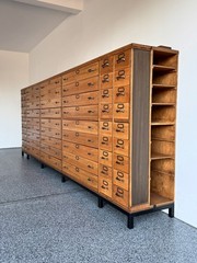Antique 63 Drawer Lab, Parts or Apothecary Storage Cabinet, Card Catalog
