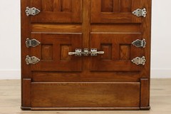 Farmhouse Antique Ash Ice Box Kitchen Pantry or Bar Cabinet #53682
