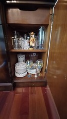 Vintage Georgian Style Mahogany Breakfront China Cabinet w/Hidden Secetary