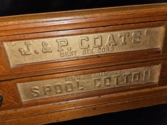J. & P. Coats 2 drawer display case.