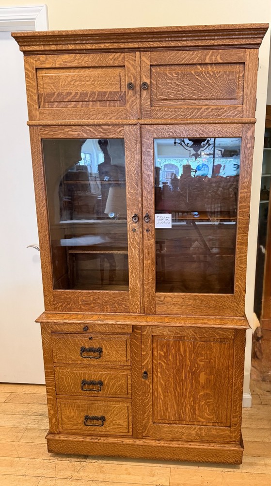 Antique Quartersawn Oak Dental Cabinet