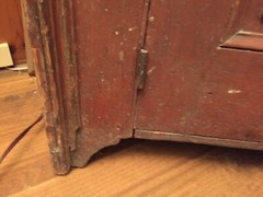 antique country painted cupboard cabinet primitive 1800 pine glass door hutch